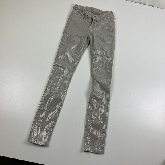 Women's Robin's Jean Silver Grey "Jane" Skinny Jeans Size 24 Embellished - Picture 2 of 12